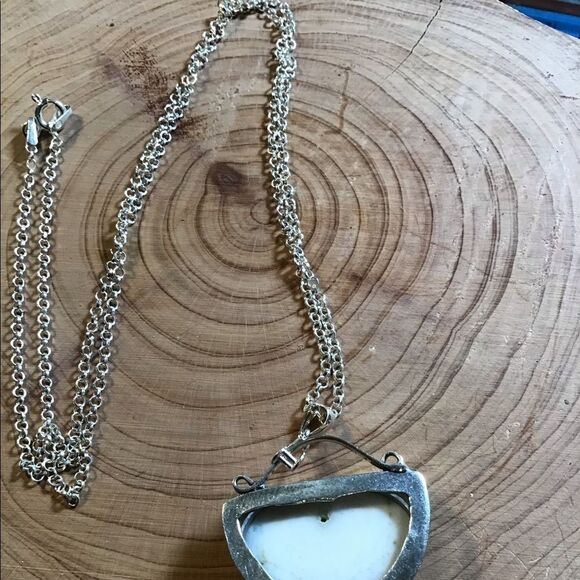 Sterling Silver Solar Quartz Pendant Necklace NEW - Picture 2 of 3